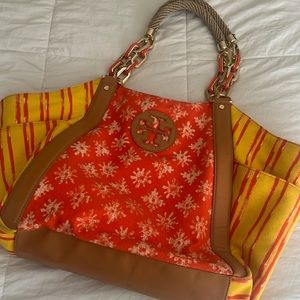 Lightly used Large Tory Burch Canvas Tote
